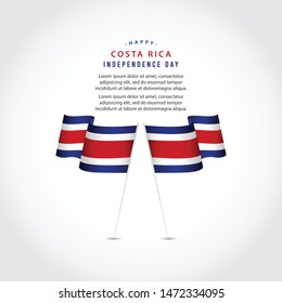 Costa Rica independence day vector template. Design for banner, greeting cards or print.