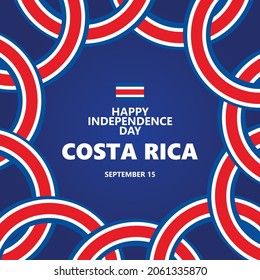 Costa Rica independence day vector template with its national colors in circles. Central American country public holiday.