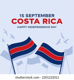 Costa Rica independiente Day. 15th September independence day. Costa Rica flag design.