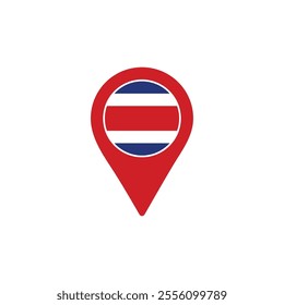 Costa Rica location pin with national flag