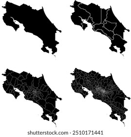 COSTA RICA MAP with its administrative divisions and regions