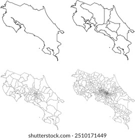 COSTA RICA MAP with its administrative divisions and regions