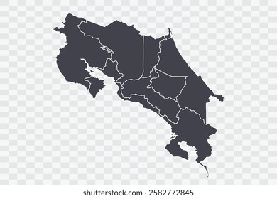 Costa Rica Map Anchor Color on White Background quality files Png