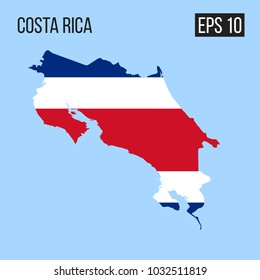 Costa rica map border with flag vector EPS10