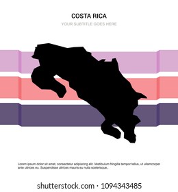 Costa Rica map with creative design vector 