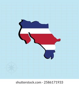 Costa rica map Design Vector illustration graphic