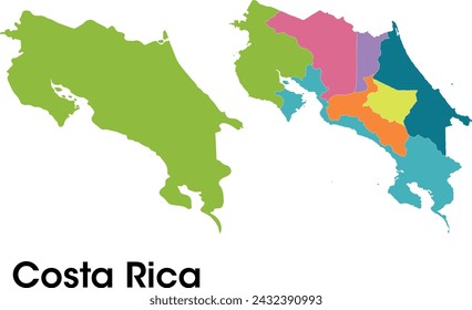 Mapa de Costa Rica con división