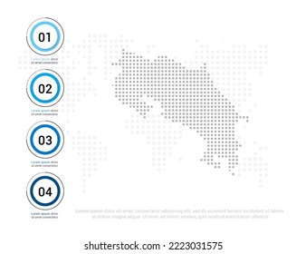 Costa Rica Karte von Punkten grau für die Präsentation. Kreatives Konzept für Infografik.