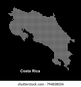 Costa Rica map dots. vector illustration.