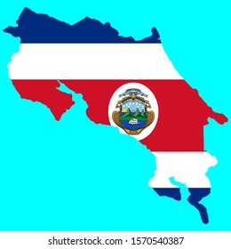 Costa Rica Map Flag Vector