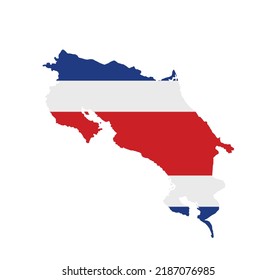 Costa Rica Map Flag Vector Silhouette Stock Vector (Royalty Free ...