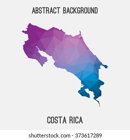 Costa Rica map in geometric polygonal style.Abstract tessellation,modern design background. Vector illustration EPS8