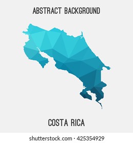 Costa Rica map in geometric polygonal style.Abstract tessellation,modern design background. Vector illustration EPS8