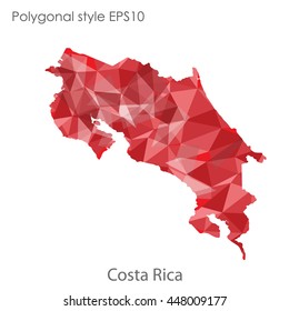 Costa Rica map in geometric polygonal style.Abstract gems triangle,modern design background.. Vector illustration EPS10