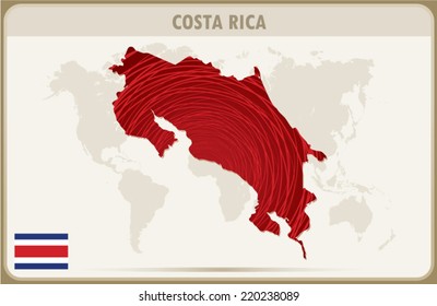 Costa Rica map graphic, Vector.