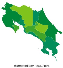Costa Rica Map Green