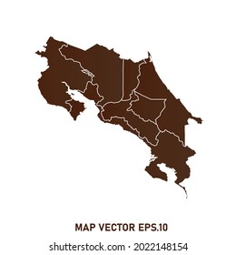 Costa Rica map High Detailed on white background. Abstract design vector illustration eps 10
