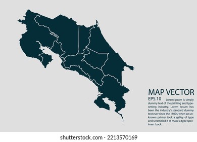 Costa Rica map High Detailed on white background. Abstract design vector illustration eps 10