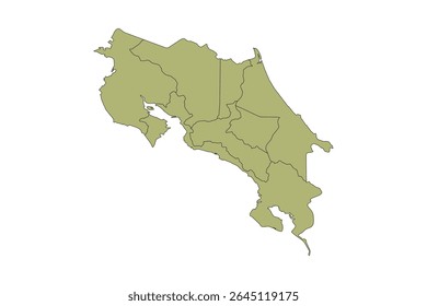 Costa Rica map icon. Costa Rica outline map. Simple icon design. Vector illustration