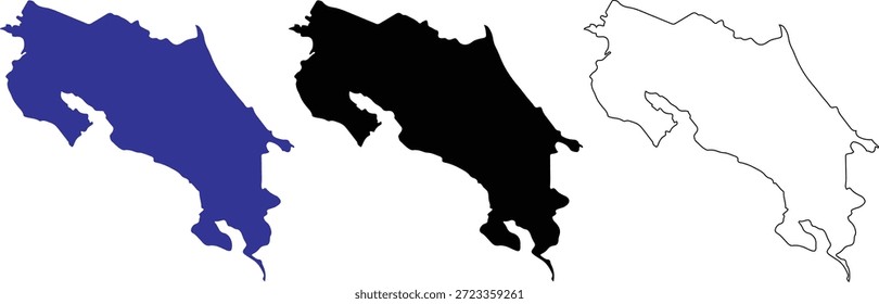 Ilustração do vetor de ícones do mapa da Costa Rica