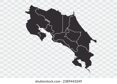 Costa Rica Map iron Color on White Background quality files Png