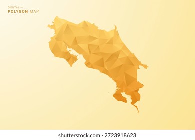 Costa Rica Karte - Polygon-Stil Vektorgrafik in gelb und orange Low-Poly-geometrischen Design, moderne minimale Silhouette, einzeln für Infografik.