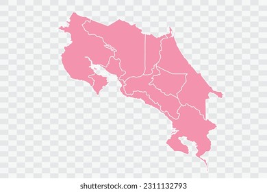 Costa Rica Map Rose Color Background quality files png