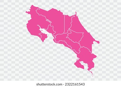 Costa Rica Map Rose Color Background quality files png