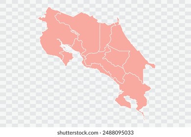 Costa Rica Map salmon Color Background quality files png