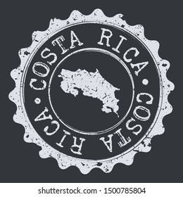 Costa Rica Map Seal. Silhouette Postal Passport Stamp. Round Vector Icon Postmark.