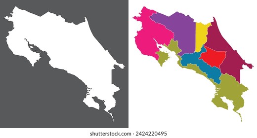 Costa Rica map. Map of Costa Rica in set