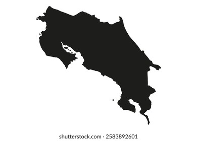 Costa Rica map silhouette vector illustration