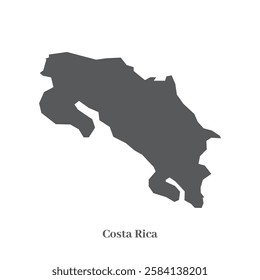 Costa Rica map silhouette vector design without background