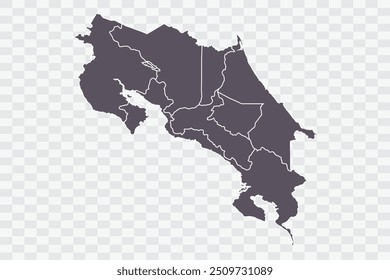 Costa Rica Map Smoke Color on White Background quality files Png