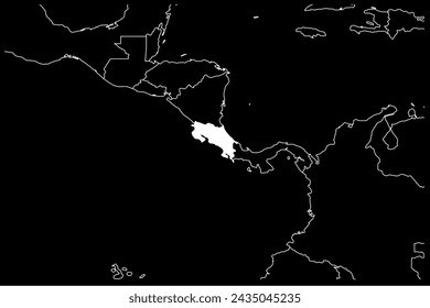 Costa Rica mapa sudamérica fondo negro