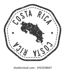 Costa Rica Map Stamp Retro Postmark. Silhouette Postal Passport. Seal Round Vector Icon. Badge Vintage Postage Design.