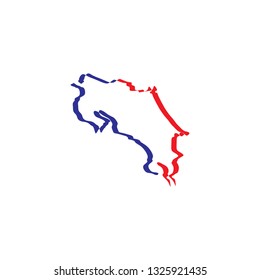 costa rica map vector icon