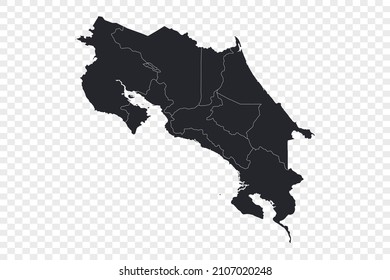 Costa Rica map vector, isolated on transparent background