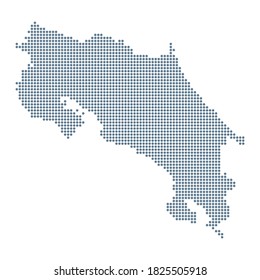 Costa Rica Map - Vector Pixel Solid Contour