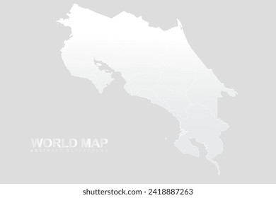 Costa Rica Map - World Map vector template with High detailed including white and grey gradient color and white outline color isolated on grey background - Vector illustration eps 10