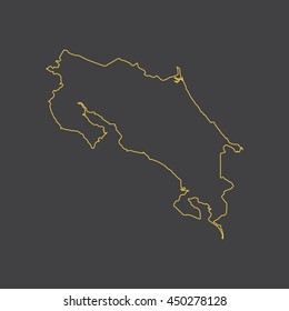 Costa Rica map,outline,stroke,line style
