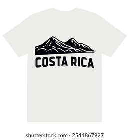 costa rica mountain nature t shirt fashion lifestyle vector illustration template design