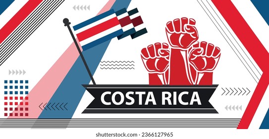 Costa Rica national day banner, Creative Costa Rica national day Design, geometric abstract retro modern blue red white design. Costa Rican people..eps