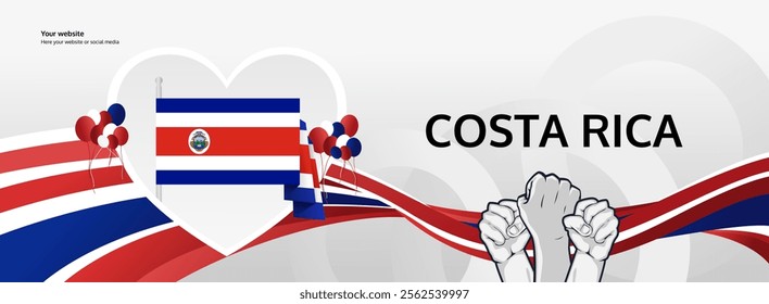 Costa Rica National Day festive banner background patriotic for national holiday celebrating. Happy Independence day of Costa Rica September 15th