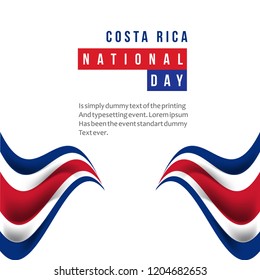 Costa Rica National Day Vector Template Design Illustration