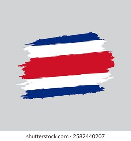 Costa rica national flag in brush shape frame