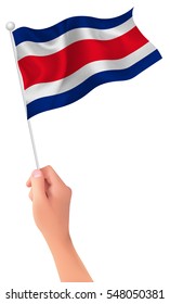 Costa Rica national flag hand icon
