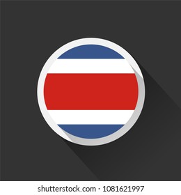 Costa Rica national flag on dark background. Vector illustration.