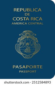 costa rica passport cover vector