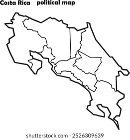 Esbozo del mapa político de Costa Rica